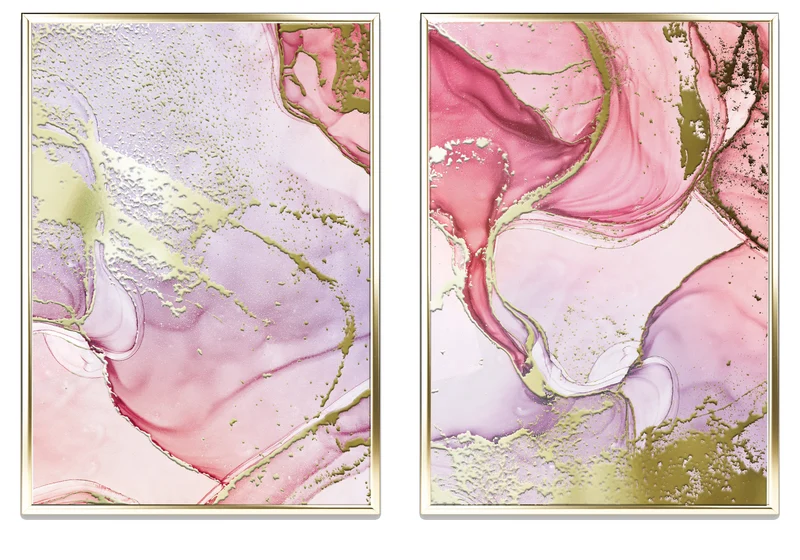 Rosenquarz Goldposter Set