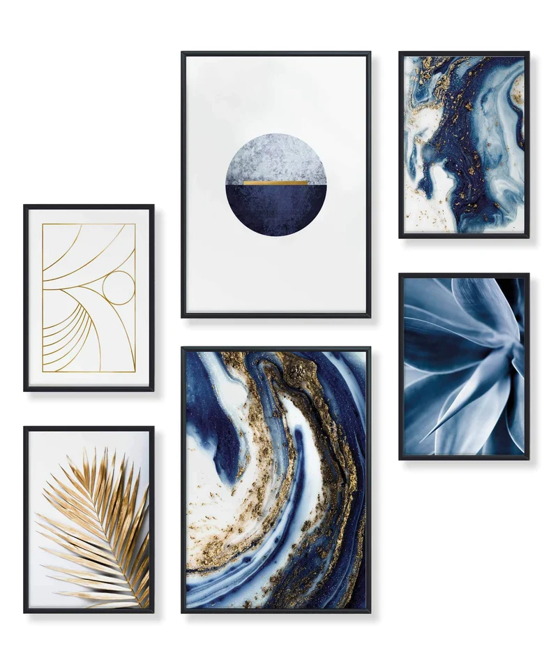 Abstrakt Blau Marrmor