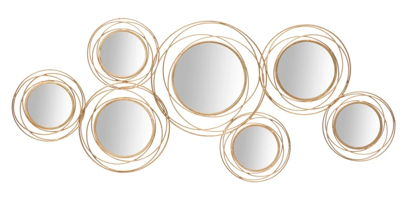 Lunaro Wandspiegel Gold mit Kreisdesign 124,5 cm