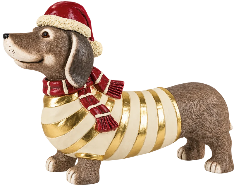 Weihnachtsfigur Dackel Bruno handgearbeitet 57 cm