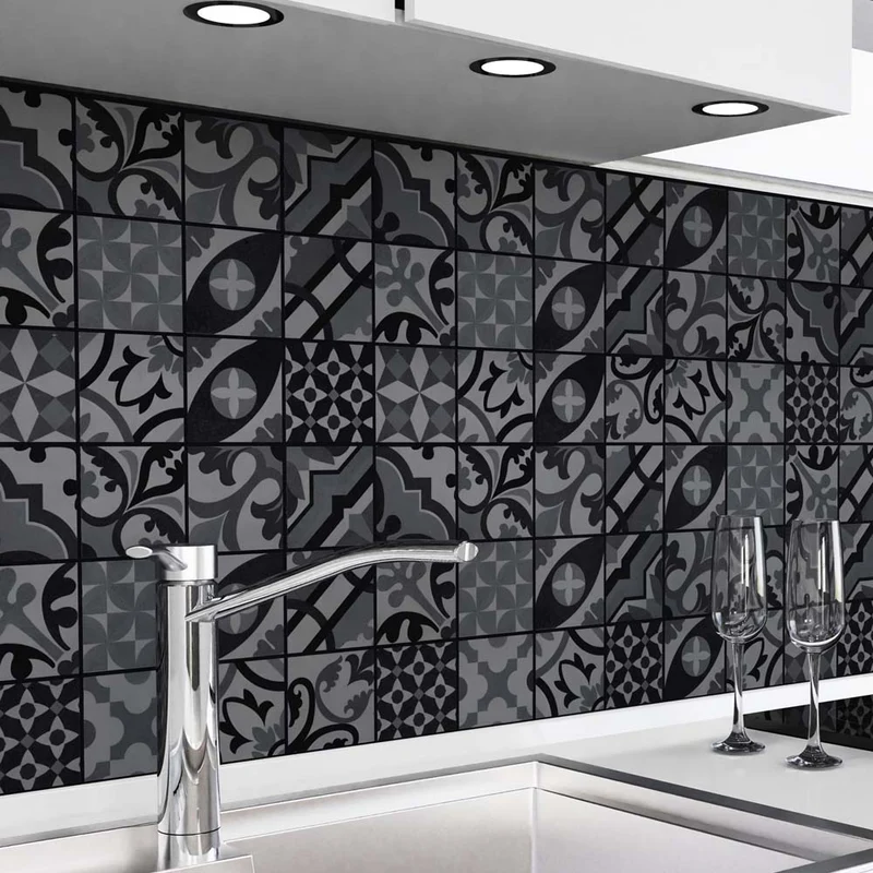 Küchenrückwand selbstklebend - Mosaikfliesen dunkel