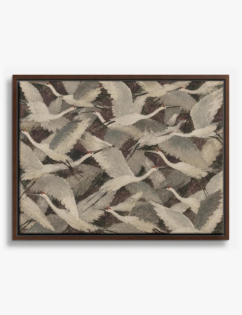 Flock of Cranes in Flight Canvas Print