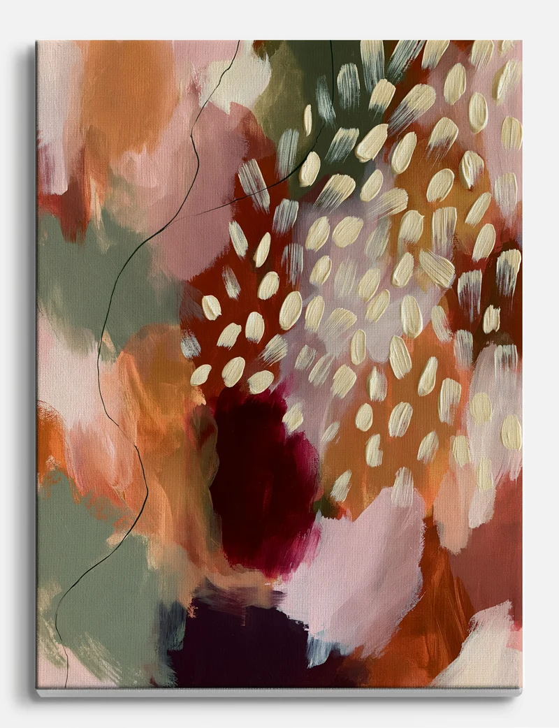 Terracotta Bloom Abstract Study Canvas Print