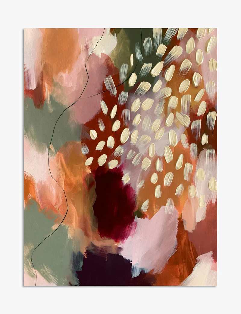 Terracotta Bloom Abstract Study Art Print