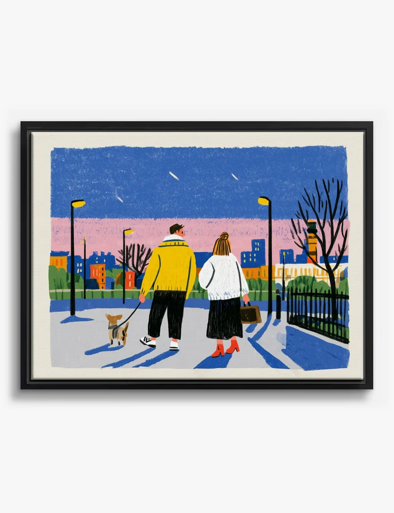 Evening Stroll in the City Canvas Print