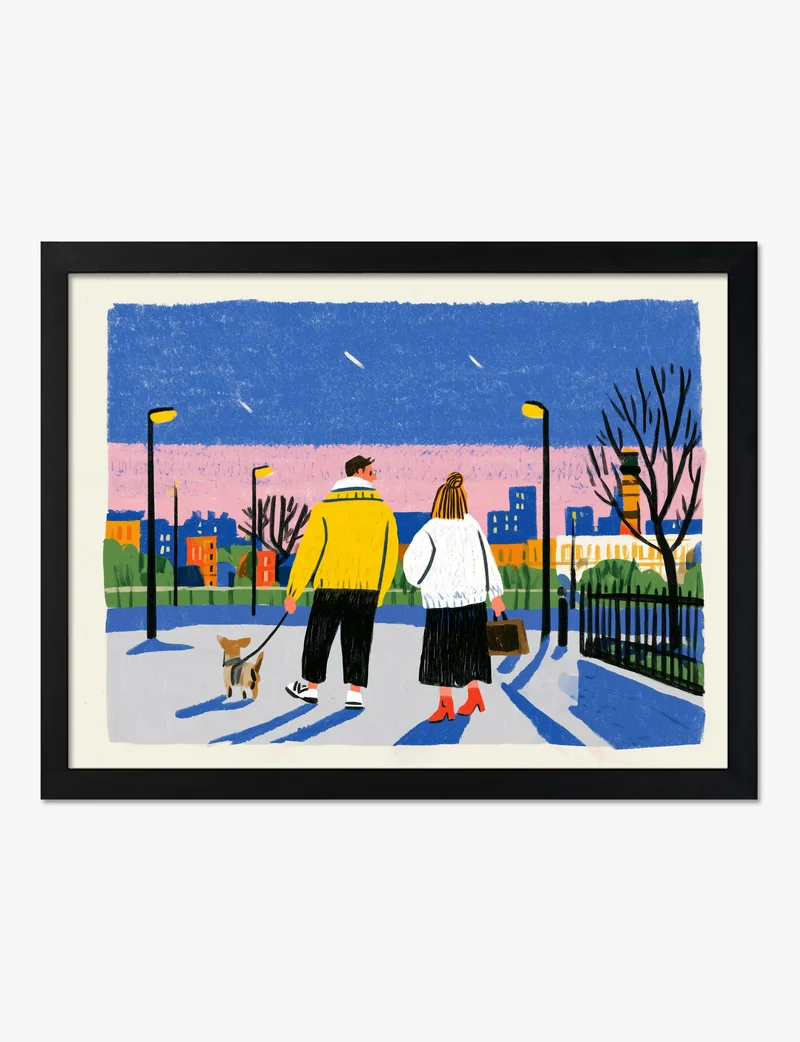 Evening Stroll in the City Art Print