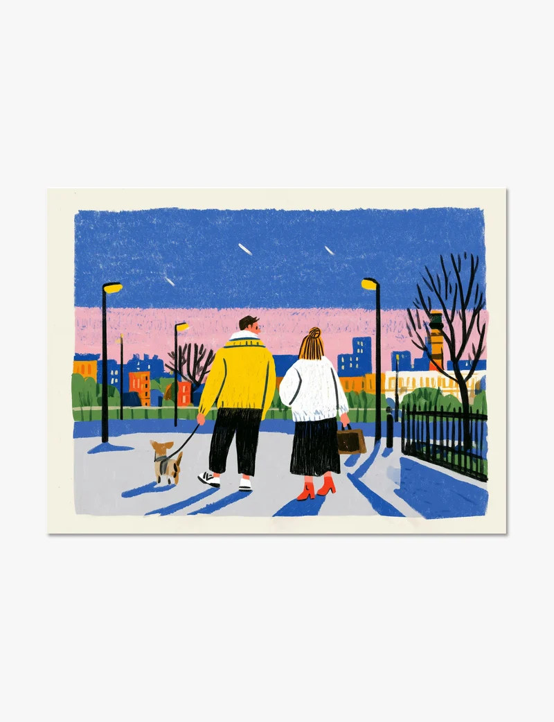 Evening Stroll in the City Art Print