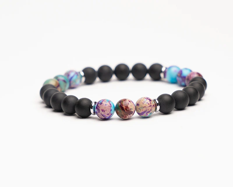 Edelstein Armband | Imperial Jaspis und Schwarzer Onyx