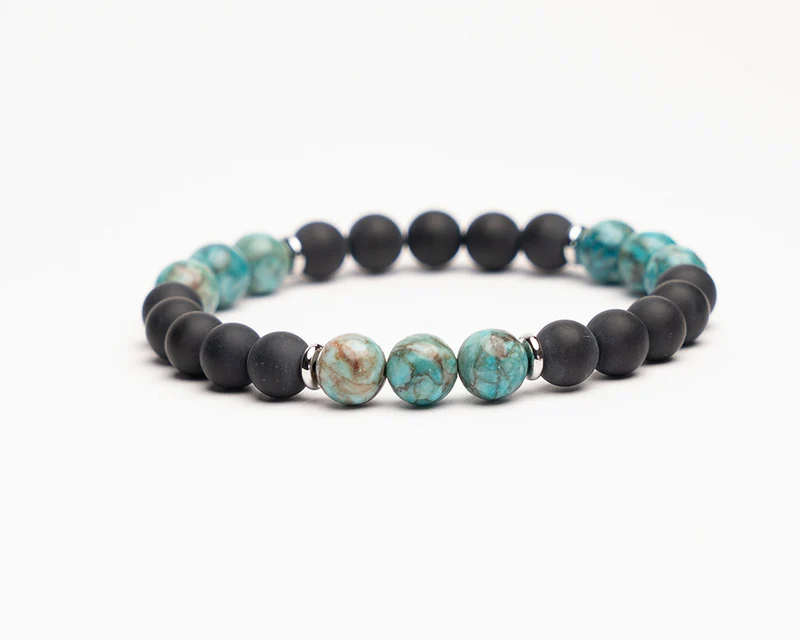 Edelstein Armband | Türkis und Schwarzer Onyx