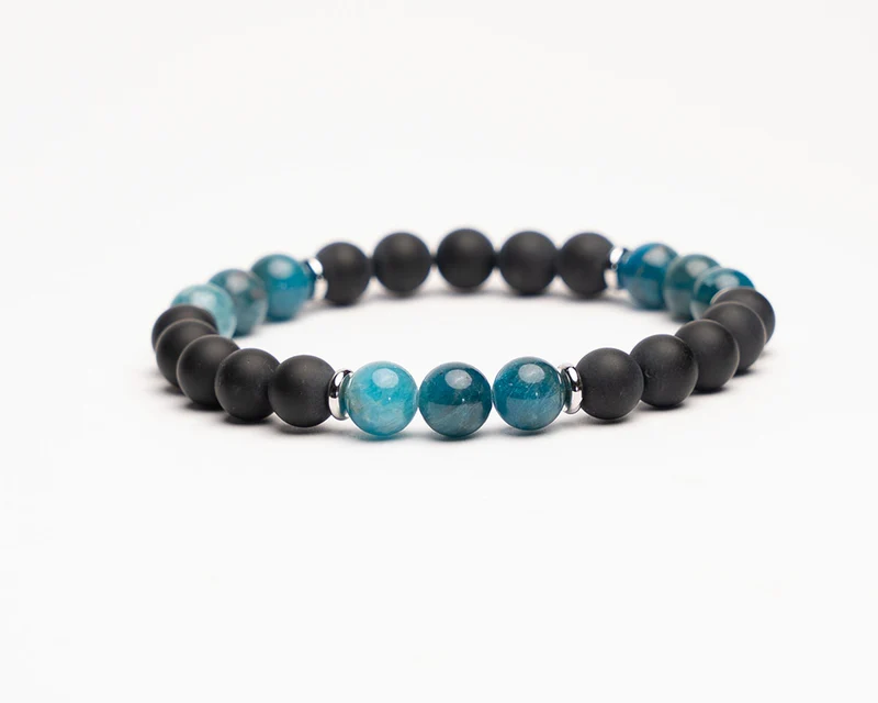 Edelstein Armband | Apatit und Schwarzer Onyx