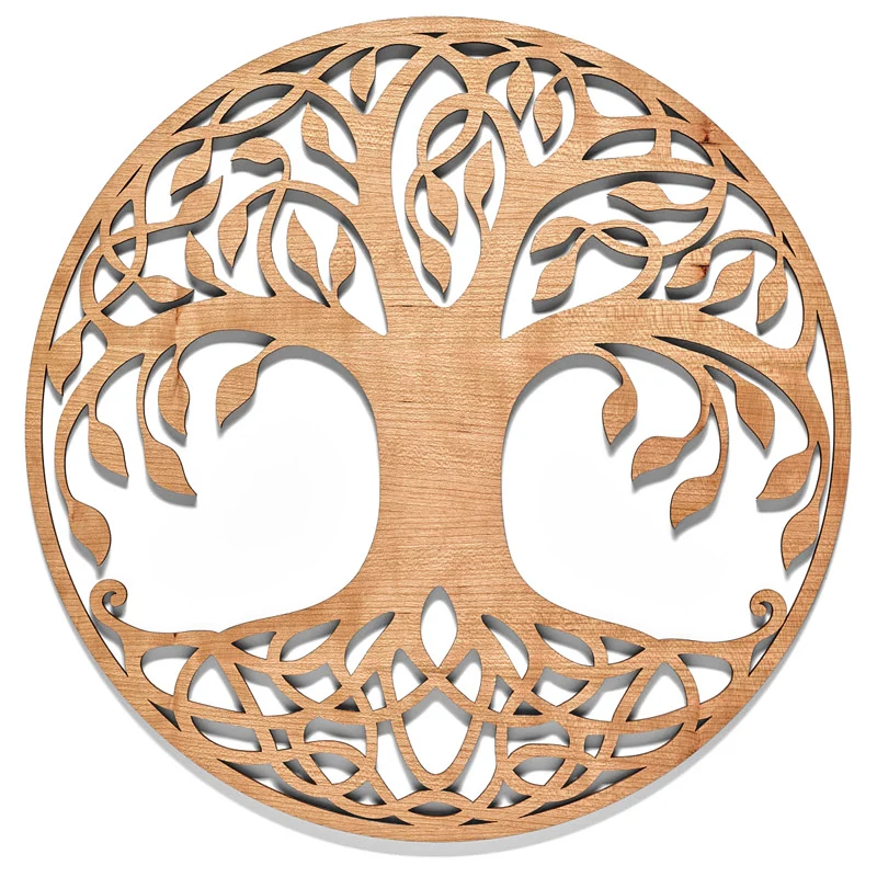 Wandbild Baum des Lebens ø50cm Kirschholz