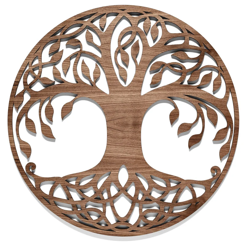 Wandbild Baum des Lebens ø50cm Nussbaum