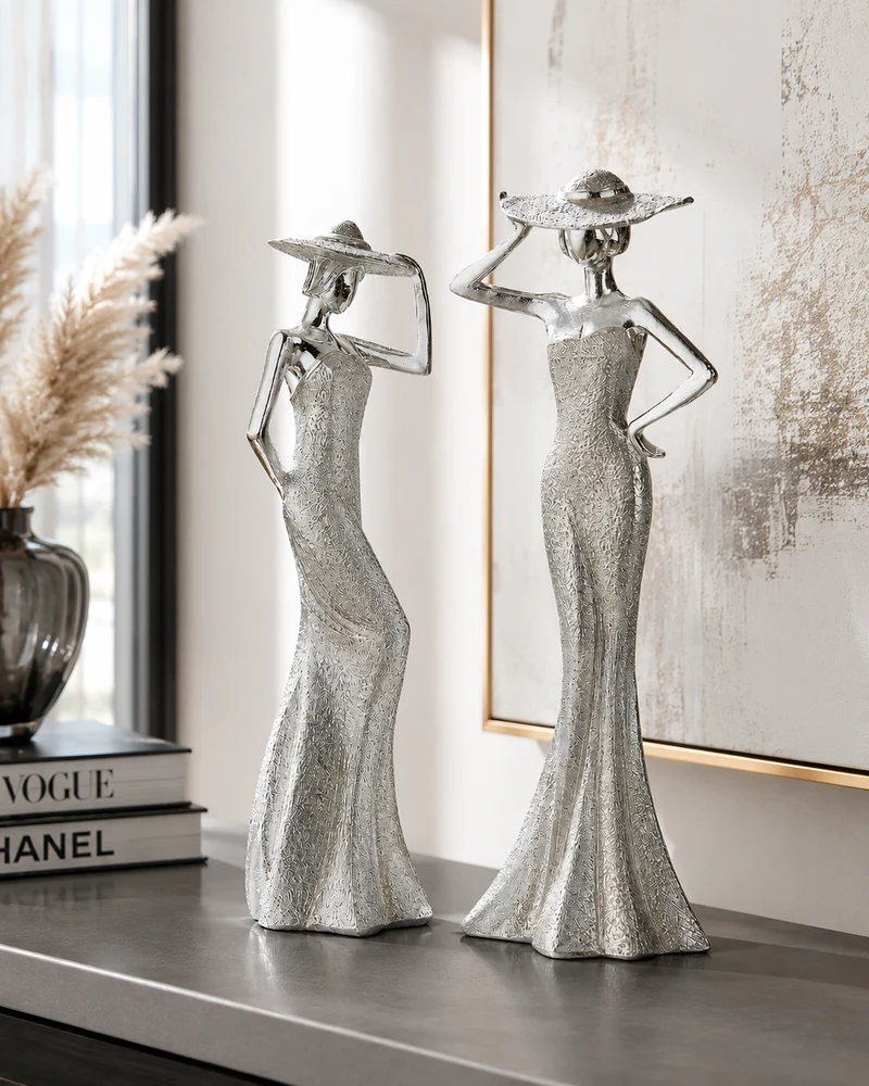 Dekofigur Set Calyra Ladies Silber 30 cm