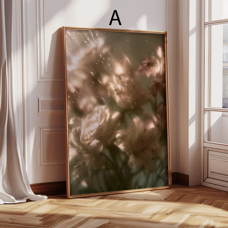 Blumen Poster · Rosen Tulpen hinter Glas Natur Fotografie · Dekoprint ohne Rahmen