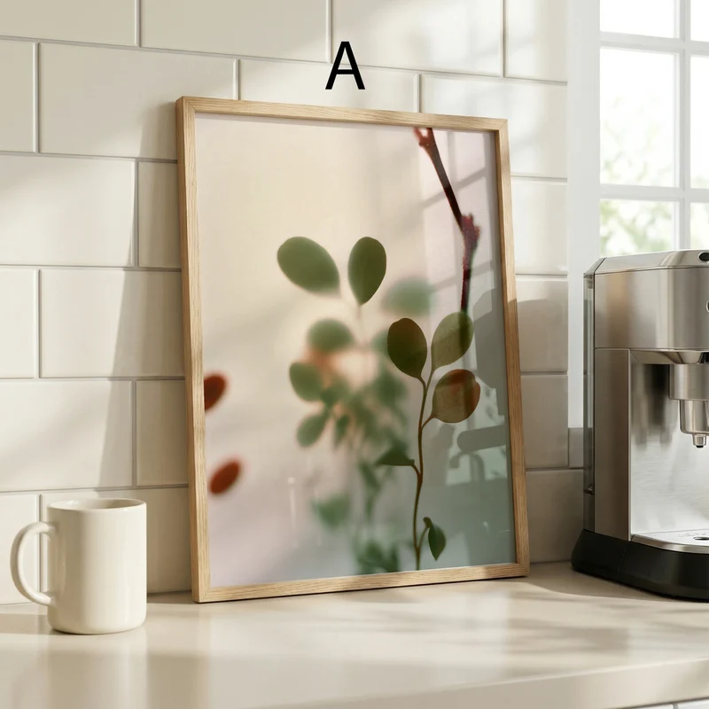 Blumen Poster · Blumen hinter beschlagenem Glas Natur Fotografie · Dekoprint ohne Rahmen
