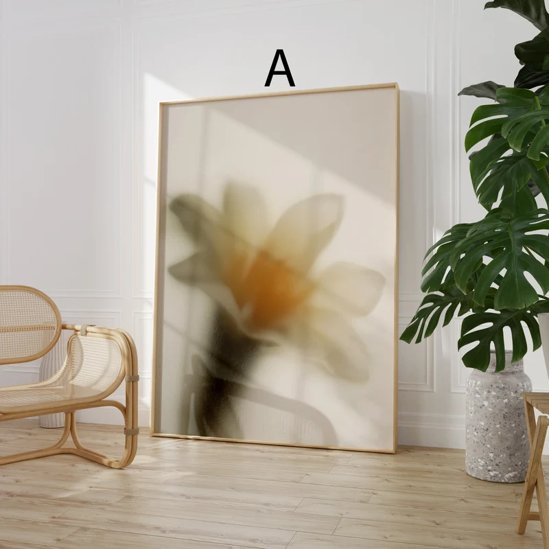 Blumen Poster · Blumen hinter Glas · Dekoprint ohne Rahmen