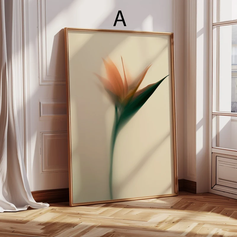 Blumen Poster · Tulpen und Blumen hinter Glas Ästhetische Fotografie Prints · Dekoprint ohne Rahmen