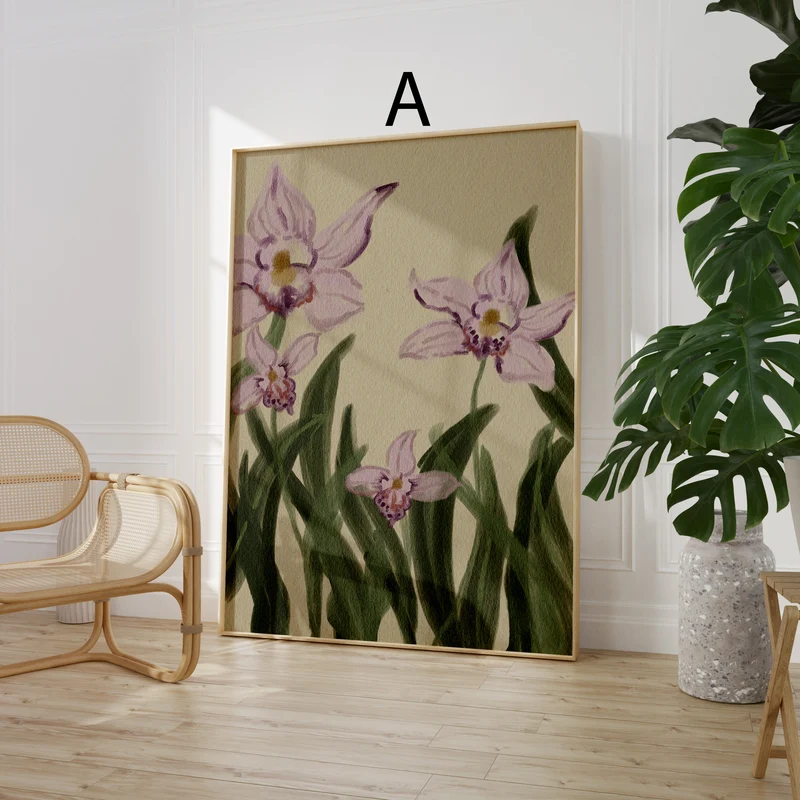 Blumen Poster · Geschenkidee · Schwan Poster Ästhetische Natur Mode Kunst · Dekoprint ohne Rahmen