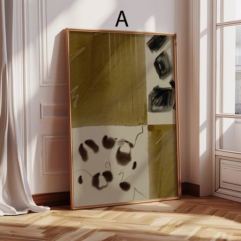 Poster Wandbilder Wohnzimmer · Leopard Schachbrett · Abstrakte Bilder ohne Rahmen ·