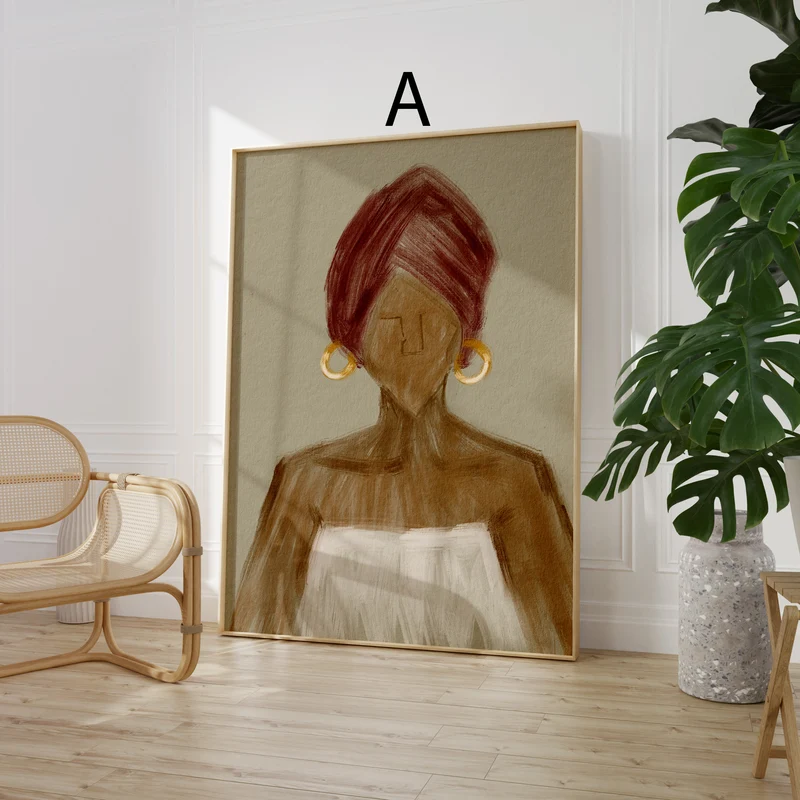 Blumen Poster · Retro Schachbrettmuster & moderne Kunst · Dekoprint ohne Rahmen