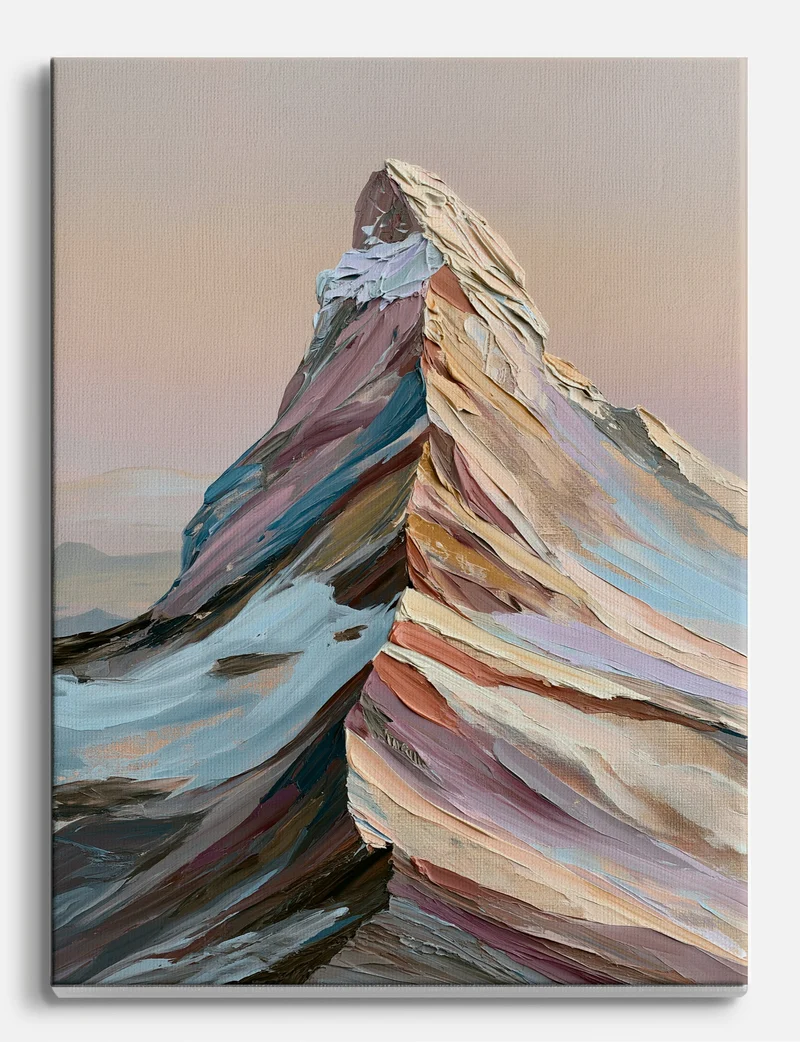 Matterhorn in Thick Paint Canvas Print
