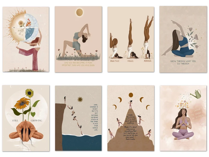 Yoga Manifestieren Poster · Geschenkidee · Positive Gedanken · Deko Print ohne Bilderrahmen