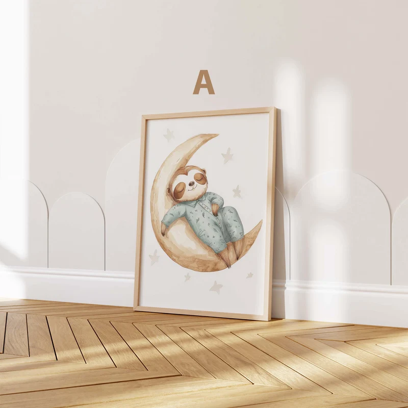Süßes Tier Poster · Geschenkidee · Aquarell Tier Illustration Style Design · Kinderzimmer Wanddeko · Print ohne Rahmen