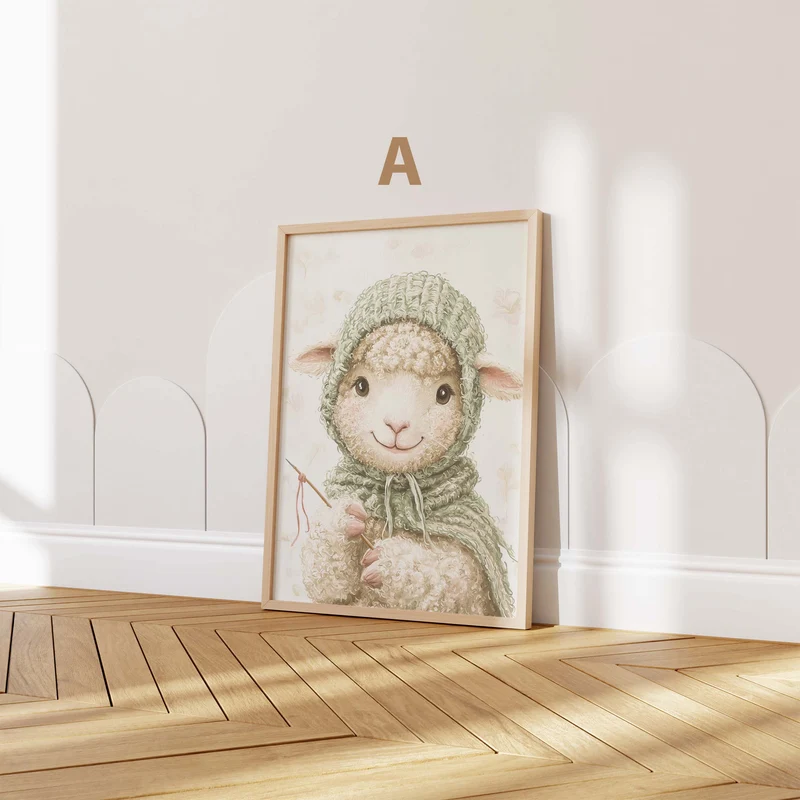 Süßes Alpaka Poster · Geschenkidee · Aquarell Tier Illustration Style Design · Kinderzimmer Wanddeko · Print ohne Rahmen