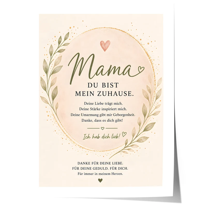 Muttertag Poster Mama Boho · Geschenk für Mama · Eukalyptus Spruch Poster · Liebe Wanddeko · Print ohne Rahmen