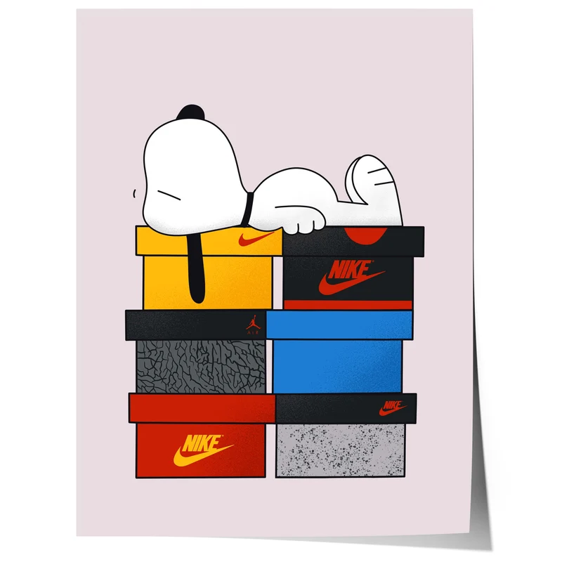 Sneaker Box Stack Cartoon Poster · Geschenkidee · Streetwear Sneaker Design · Minimalistische Kunst · Moderne Wanddeko · Print ohne Rahmen