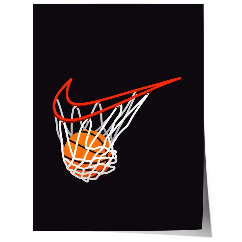 Basketball Hoop Illustration Poster · Geschenkidee · Sport Design · Minimalistische Kunst · Moderne Wanddeko · Print ohne Rahmen