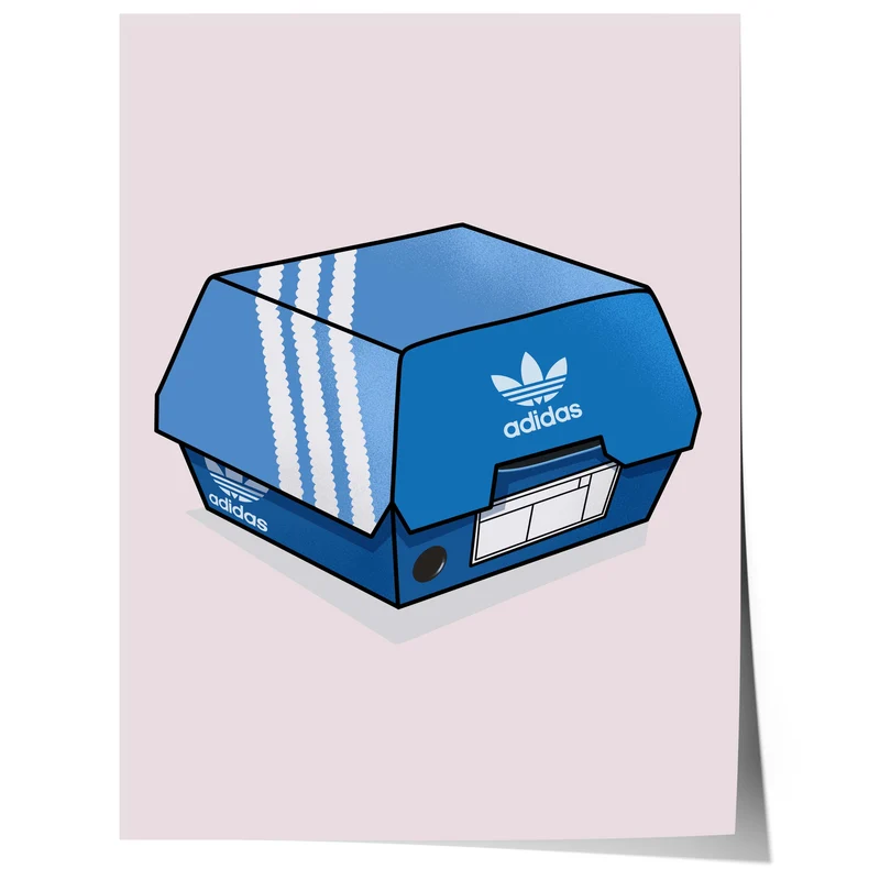 Sneaker Schuhkarton Illustration Poster · Geschenkidee · Sneaker Box Design · Streetwear Kunst · Moderne Wanddeko · Print ohne Rahmen