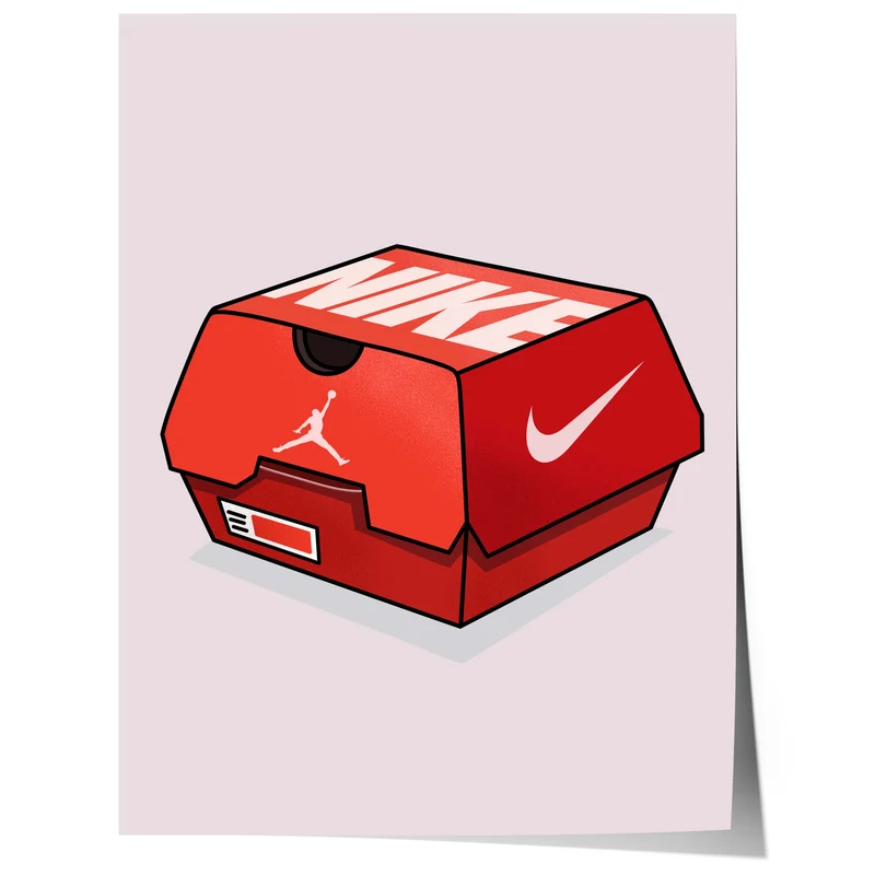 Sneaker Box Illustration Poster · Geschenkidee · Nike Schuhkarton Design · Streetwear Kunst · Moderne Wanddeko · Print ohne Rahmen