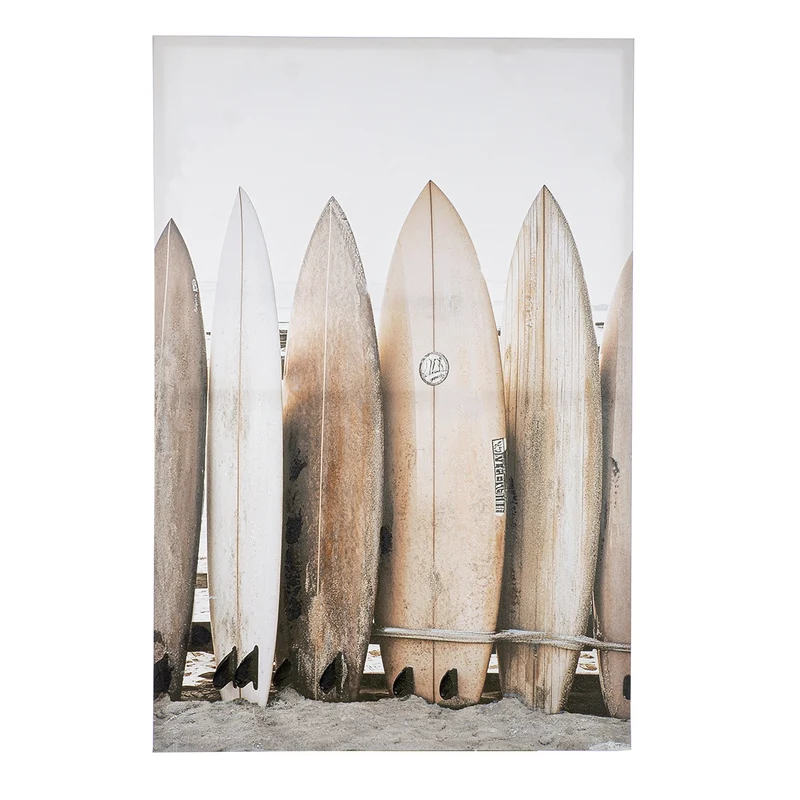 Leinwandbild Surfbretter Strand Holzoptik modern 80x120 cm