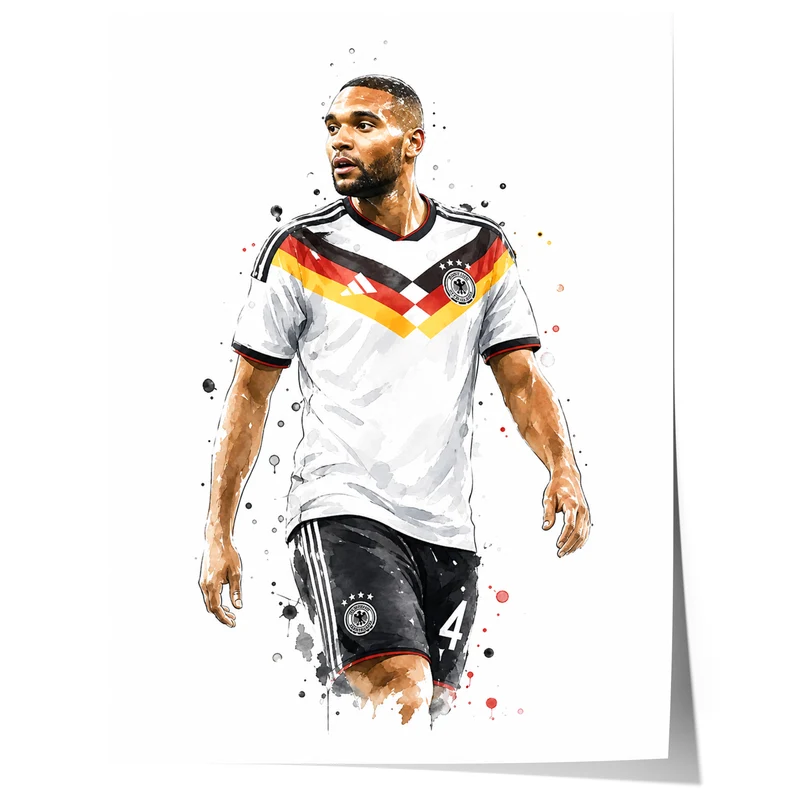 Deutschland Fussball Poster · Geschenkidee · Aquarell Sport Wandbild · Deko Print ohne Rahmen