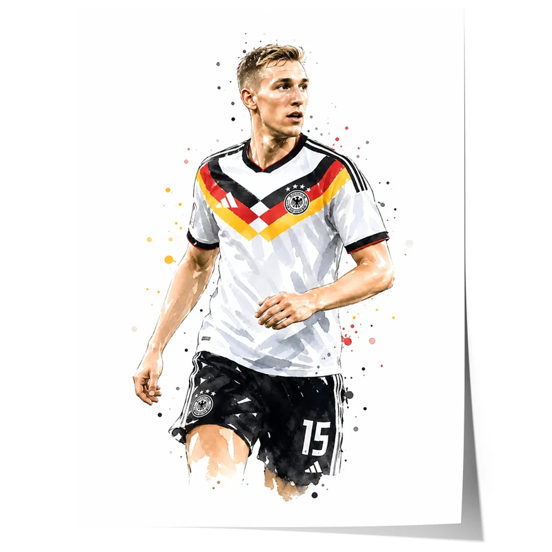 Deutschland Fussball Poster · Geschenkidee · Aquarell Sport Wandbild · Deko Print ohne Rahmen