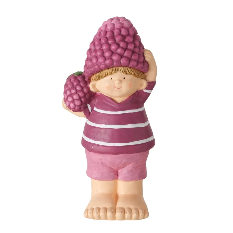 Rubino Beerenjunge Figur lila Gartendeko aus Keramik 42cm