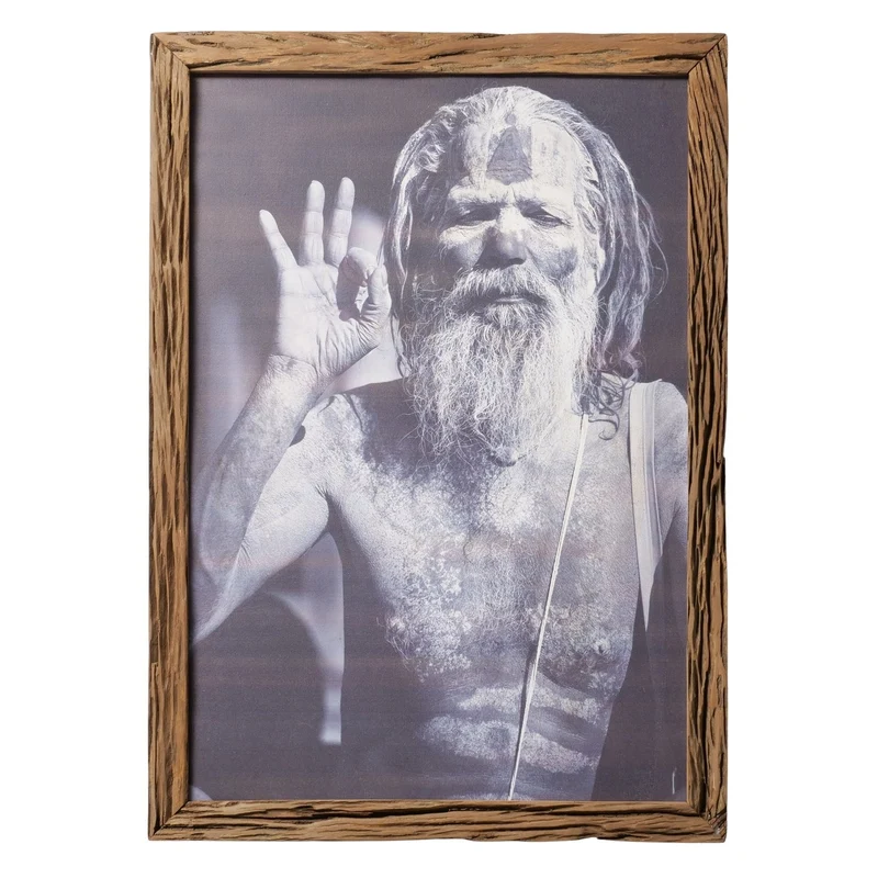 Shivan Wandbild Mann Kunstdruck Holzrahmen 74x103 cm
