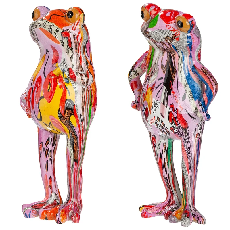 Frosch Figuren Set Liora bunte Deko 20 cm