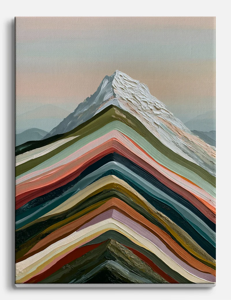 Layered Peak in Colour Canvas Print