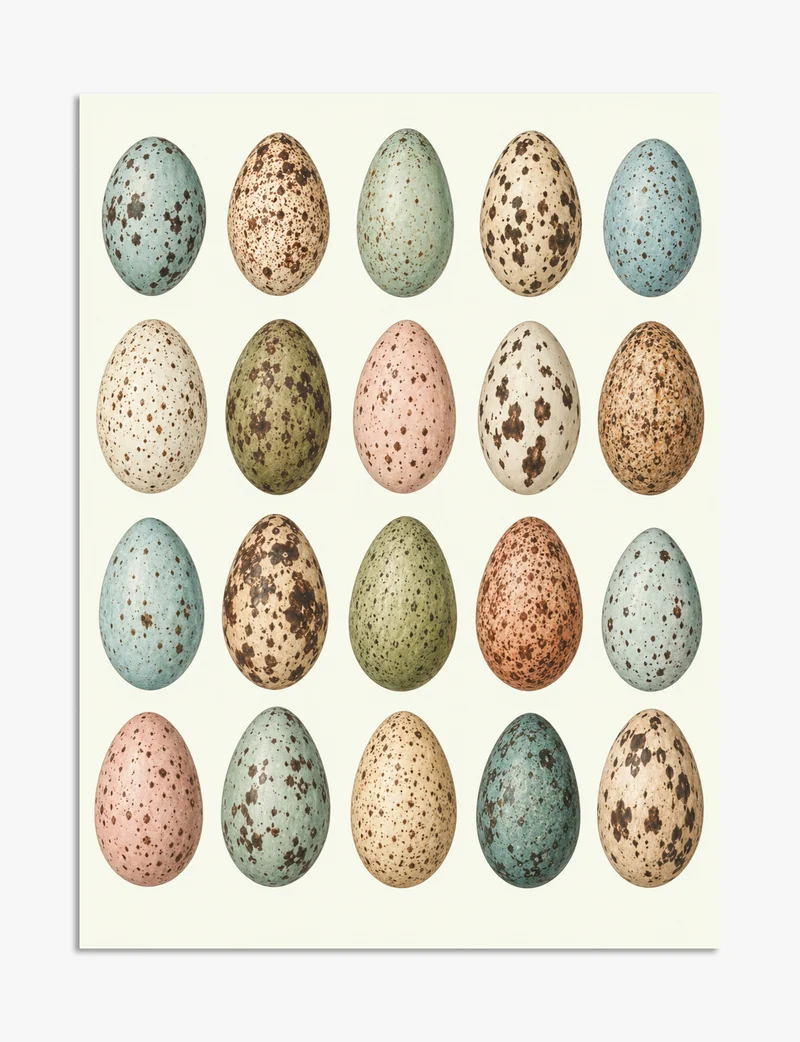 Speckled Birds' Eggs Study Art Print