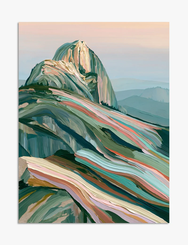 Half Dome in Thick Brushstrokes Art Print