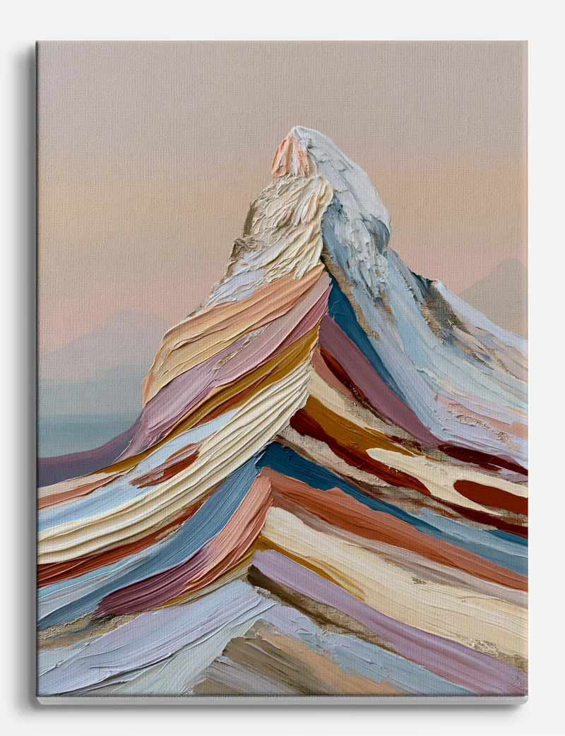 Painted Peak in Cream and Clay Canvas Print