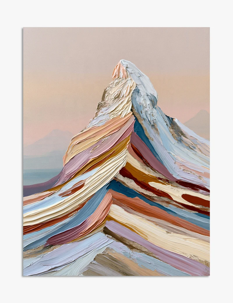Painted Peak in Cream and Clay Art Print