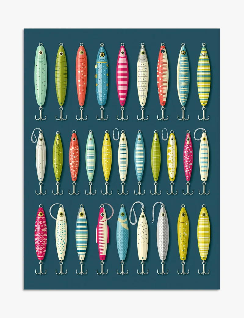 Fishing Lure Chart Art Print