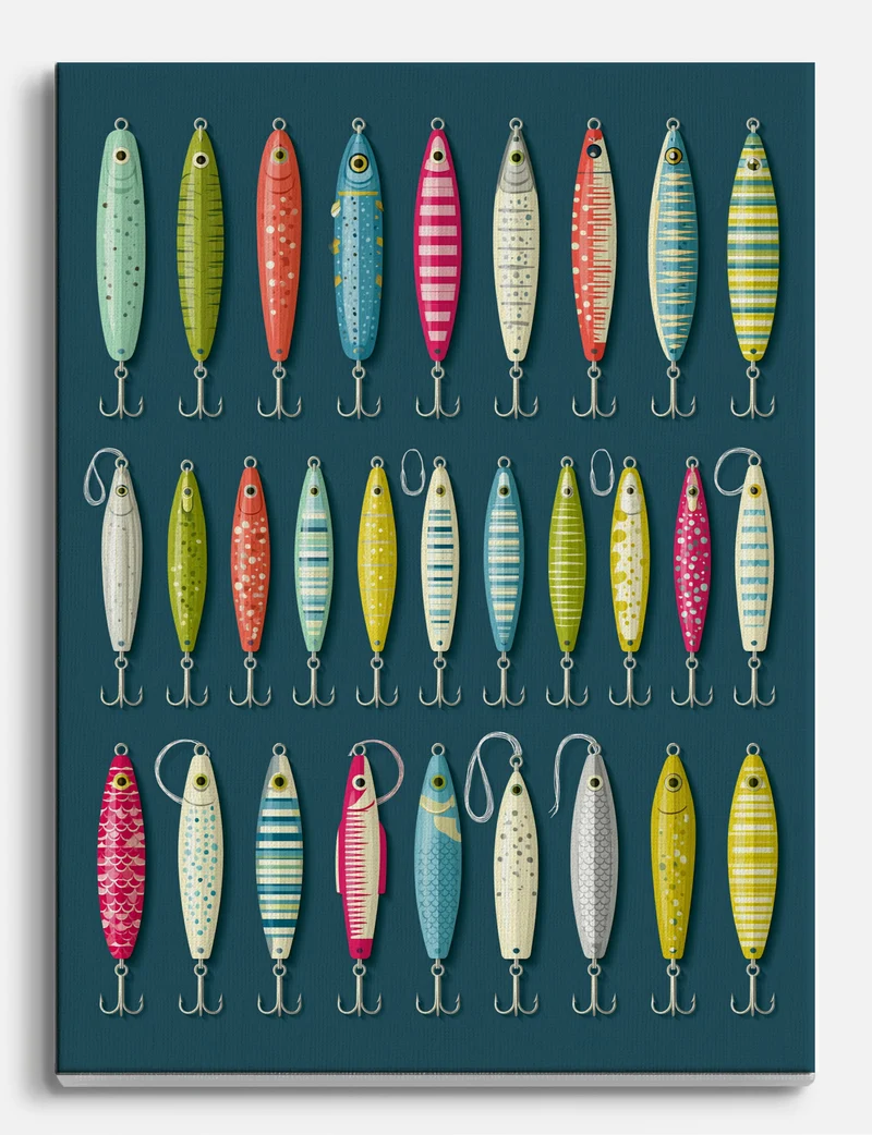 Fishing Lure Chart Canvas Print