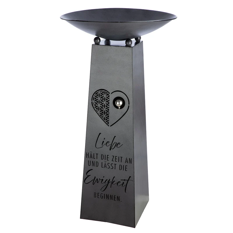 Ewige Liebe Schalenständer Metall Grau Antikfinish Dekoschale 95 cm