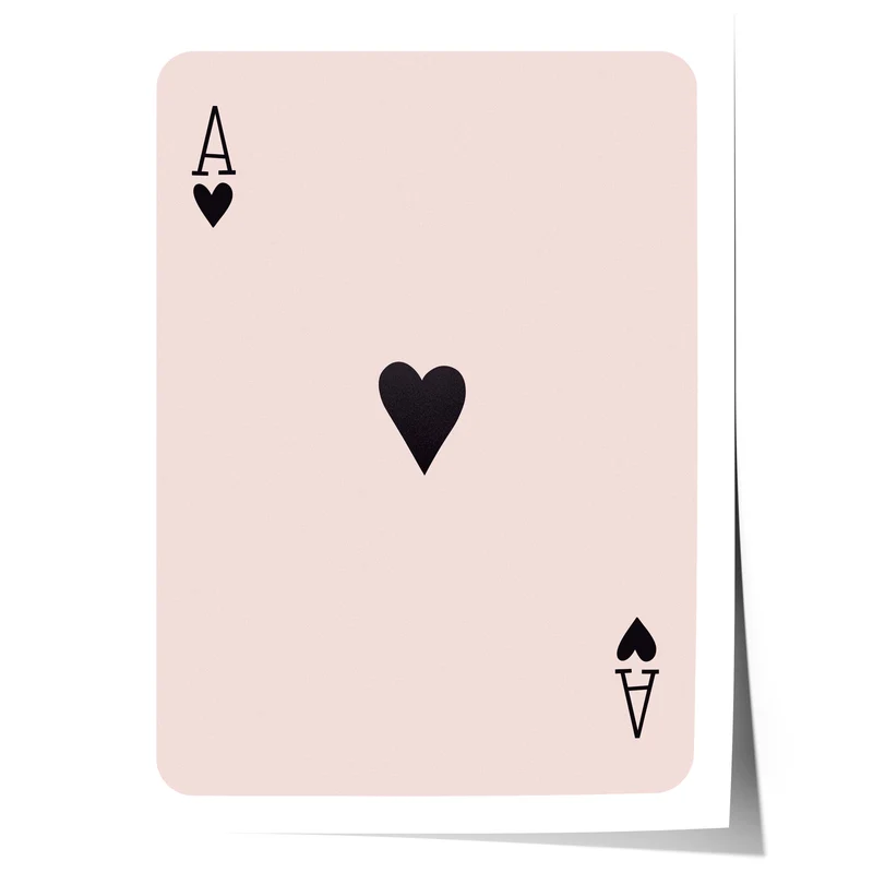 Ace of Hearts Poster · Black Minimal Playing Card Design · Elegant Neutral Wall Art · Modern Typography Print · Moderne Wandkunst · Print ohne Rahmen