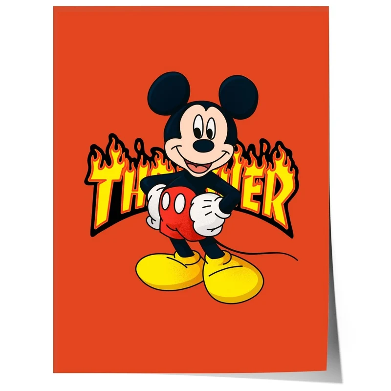 Cartoon Mouse Poster · Thunder Typografie · Pop Art Illustration · Retro Comic Design · Moderne Wandkunst · Print ohne Rahmen