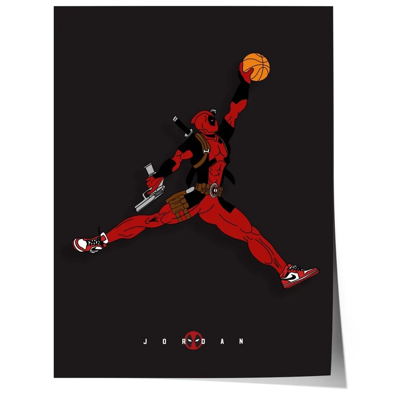 Basketball Superheld Illustration · Pop Art Comic Stil · Moderne Film Charakter Grafik · Print ohne Rahmen